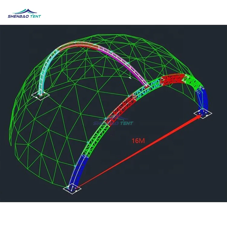  Большая ферма полусфера геодезическая купольная палатка для мероприятия