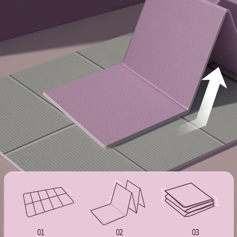 80cm High Quality Folding Yoga Travel Pilates Mat Portable Thickening 6/8mm Gymnastic Fitness Foldable TPE Yoga Mat