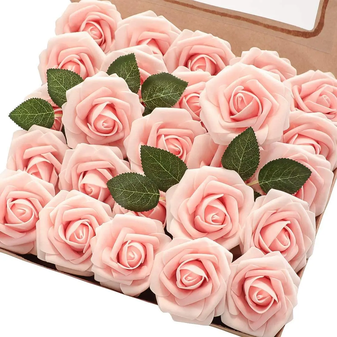 OPP BAGS Foam Pe Roses Fake Flowers With Rods 25pcs Wedding Decorative Artificial Flowers