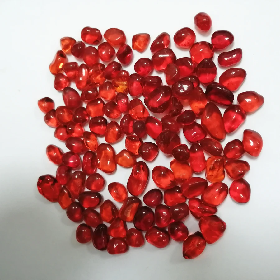 Factory price 6-9mm red irregular glass bead glass pebble for swimming pool interior finish