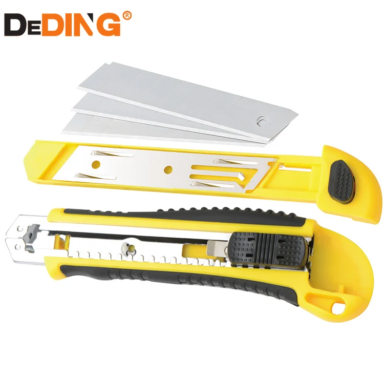 Utility Knife Box Cutter replceable Safe lock  Heavy Duty utility knife with blade storage slot