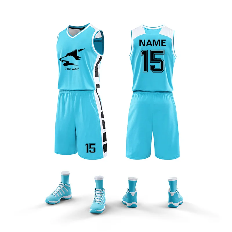 Reversible Basketball Jersey Male Students Match Training Sports Team Uniforms Printed Number  Light Board Jersey Manufacturers