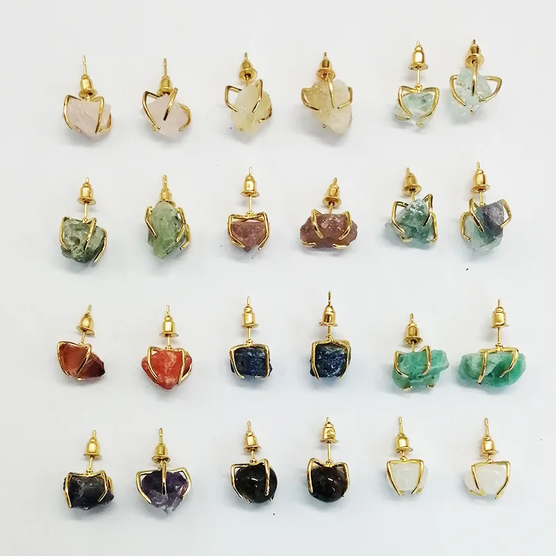 Серьги-гвоздики из натурального камня