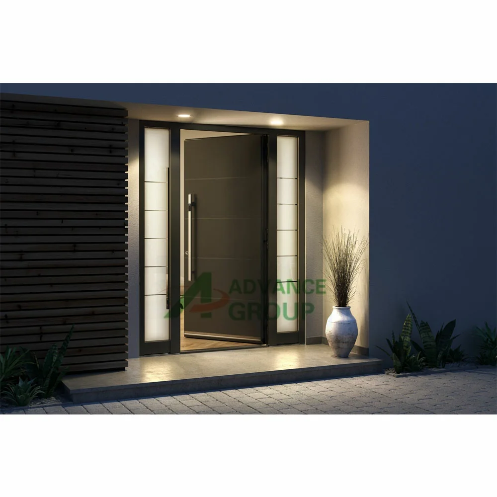 Modern aluminum pivot entrance door stainless steel front entry doors for houses