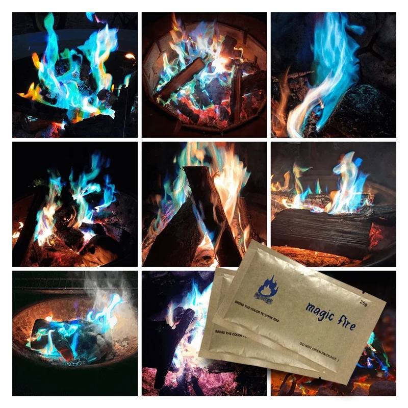 Magical Flames 25 pack Create Colorful Vibrant Flames for Fire Pit Campfire Bonfire Fireplace Rainbow mystical fire