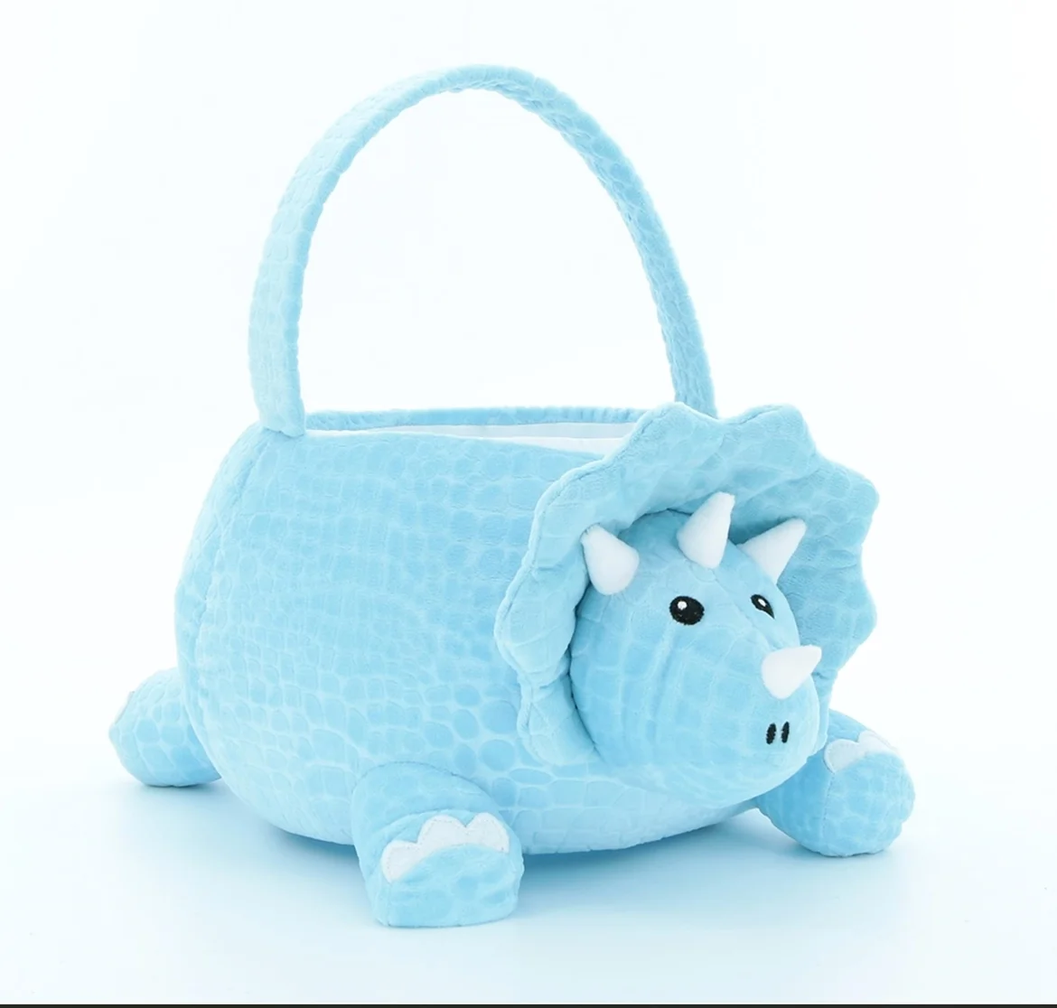The Industry Wholesale Price Sky Blue Storage Basket For Kids Cute Gift Velvet Embossed Baskets