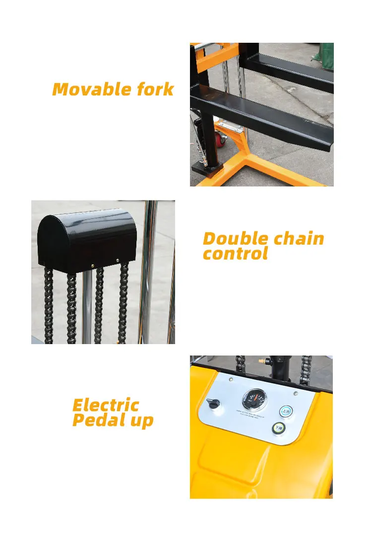 
mingfeng low electric Hydraulic mobile Lift Tables Portable Stackers cart with rolly Scissor 400kg ELCTRIC Stacker 