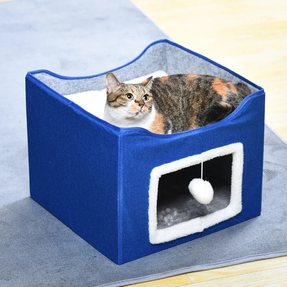 Hot Selling Wholesale New Arrival Popular Luxury Factory Price 3 In 1 High Quality Indoor Foldable Cat Cave Warm Cat Bed House