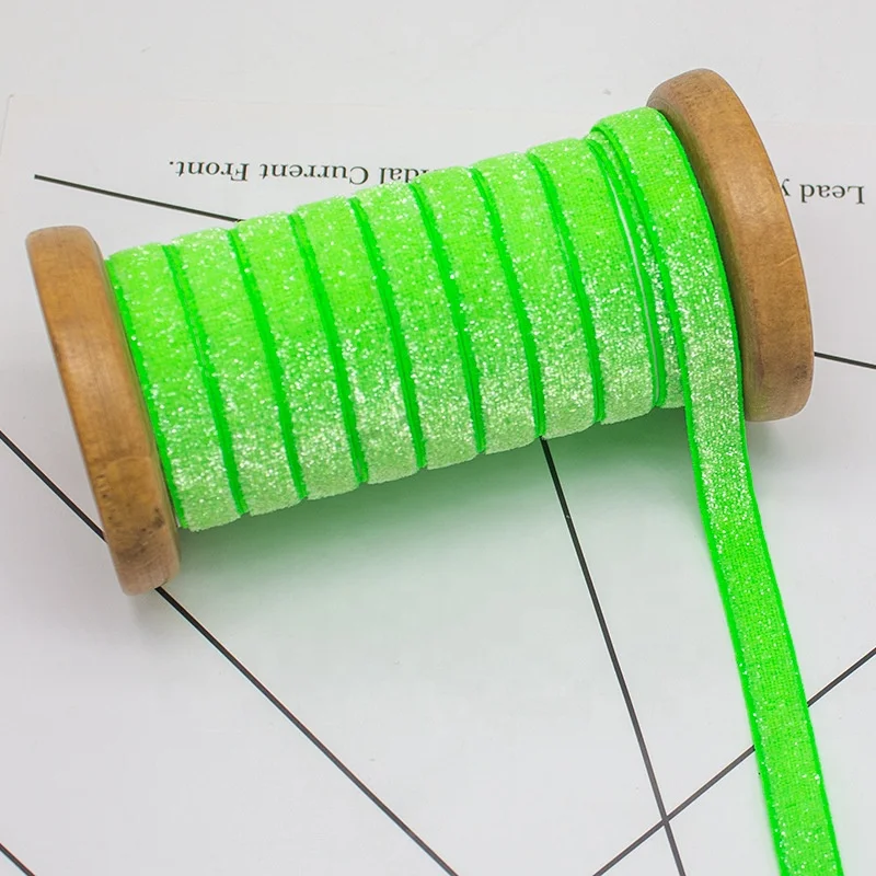 High quality Neon Color Stretch Decorative Glitter Elastic 10mm/15mm