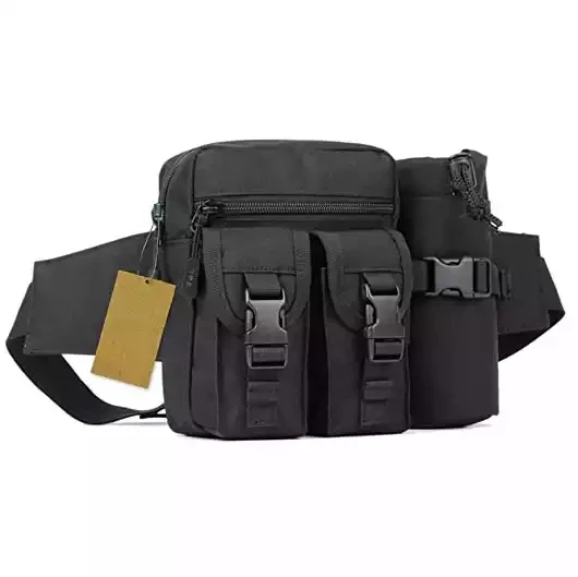 Hot Sale Tactical Outdoors Walking Running Hiking Travel Waist Pack Bag with Water Bottle Pouch Fanny Bag Bumbag