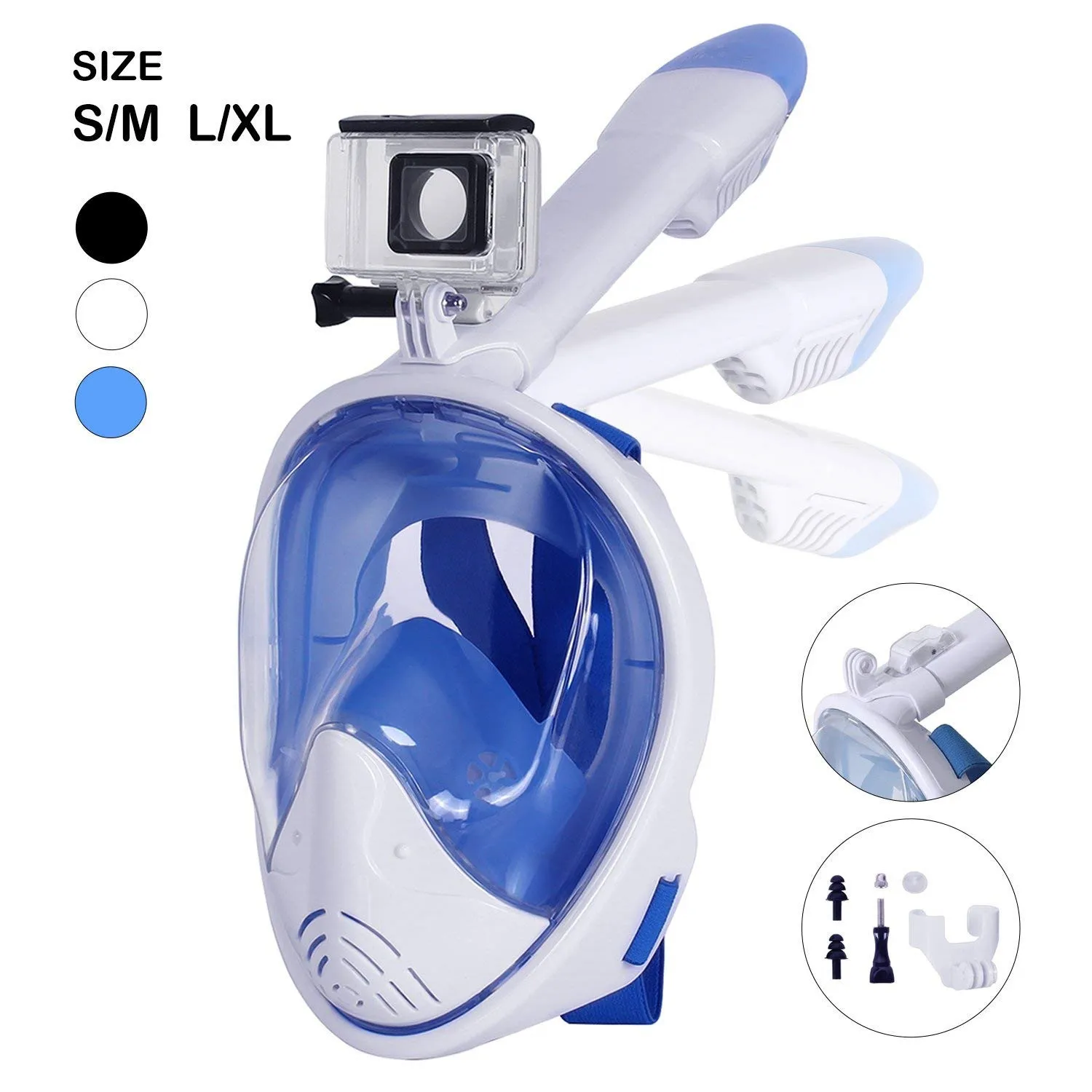 High quality 180 degree view swimming foldable waterproof diving equipment underwater scuba full face snorkeling mask with tube