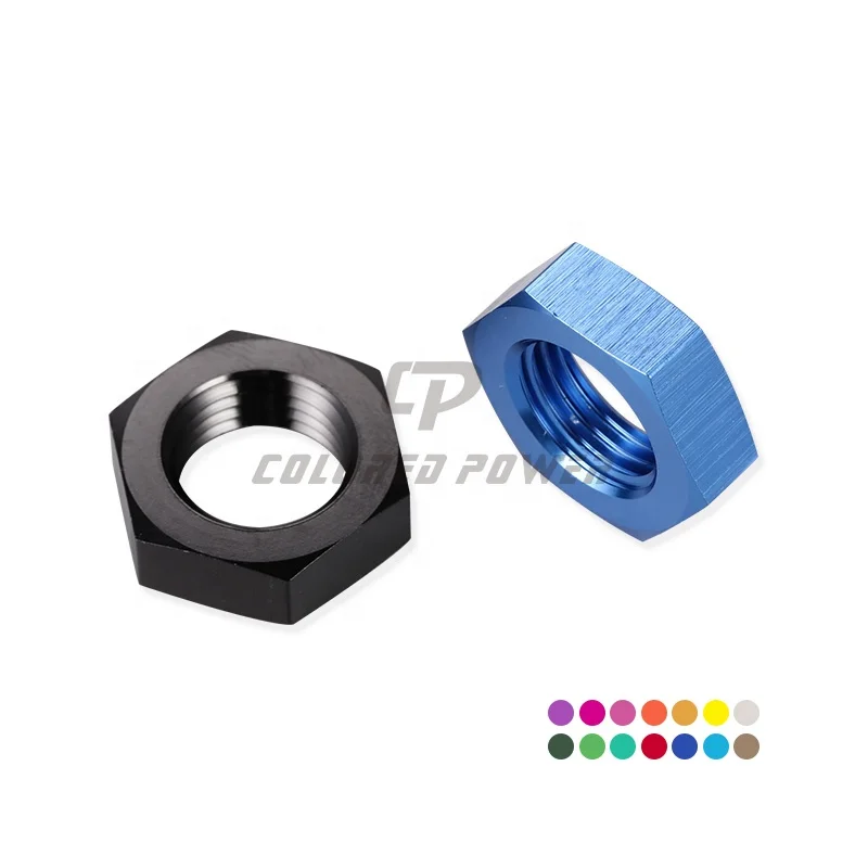 Universal Seal Locking Anodized Aluminum Bulkhead Nut AN Fitting Adapter Hex Head Nut