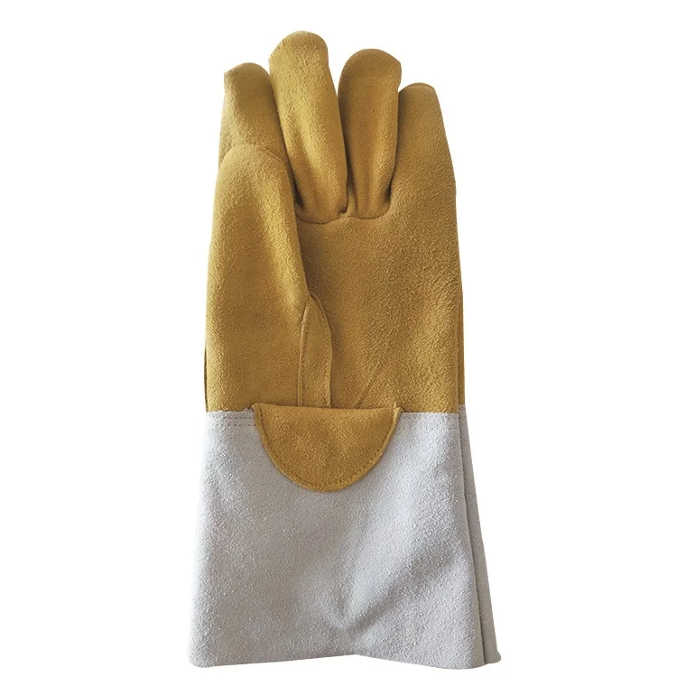 Industrial protective cow split leather safety gloves working gloves tig welding gloves