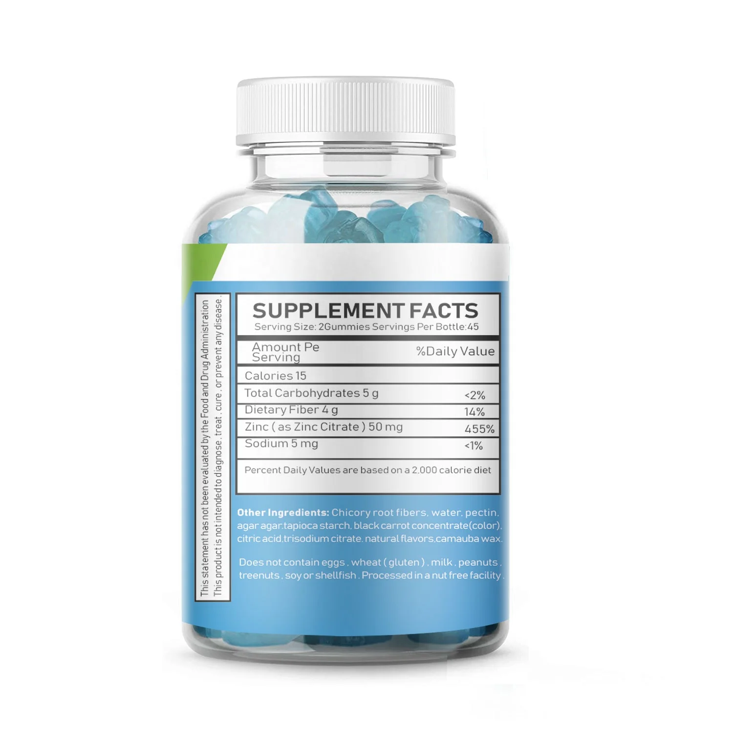 OEM/ODM Sugar Free Zinc Gummies 50mg Great Tasting Natural Flavor Vitamin Supplement Healthy Skin and Immune Support for Adults