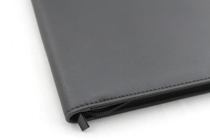 A4 Black Genuine Leather Zippered Portfolio Binder Folder for Men Art Padfolio Folder Portfolio Bag