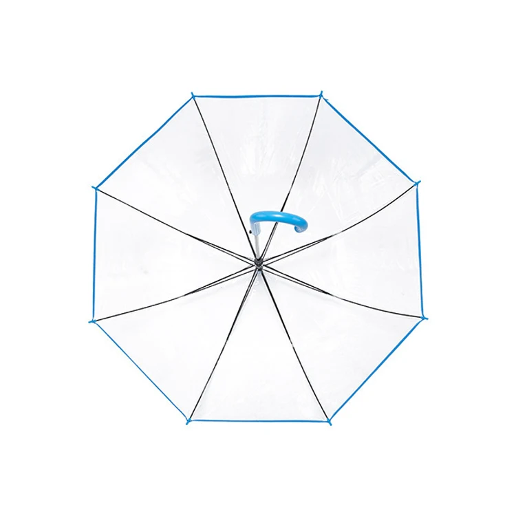 LOTUS Wholesale Cheap PVC Custom Printing Rain Straight Fashion Transparent Clear Umbrella for Wedding