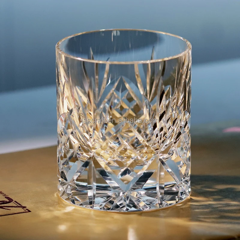 Japanese Royal Retro Edo Kiriko Glass K9 Hand-Cut Whiskey Shot Glass Elegant Flower Design Premium High Gift Box Cold Wine