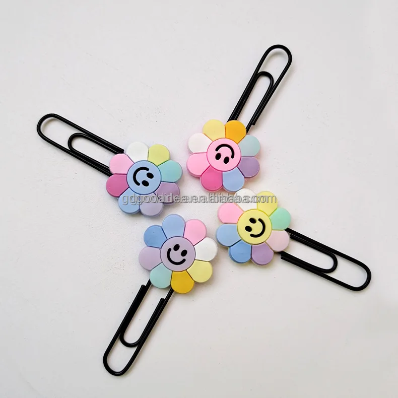 Promotional Custom Shaped Soft PVC Rubber Paper Clip Bookmark