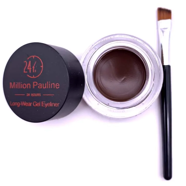 High quality waterproof lasting black and brown eyeliner gel 2 in 1 eye beauty makeup