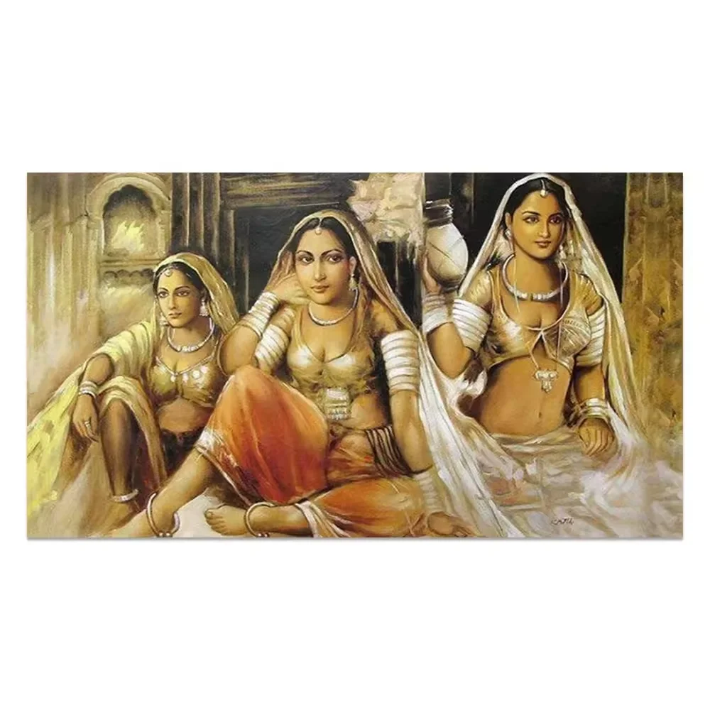 Traditional Indian Style Lying Women Oil Painting From Dafen Oil Painting Village For Home Decoration