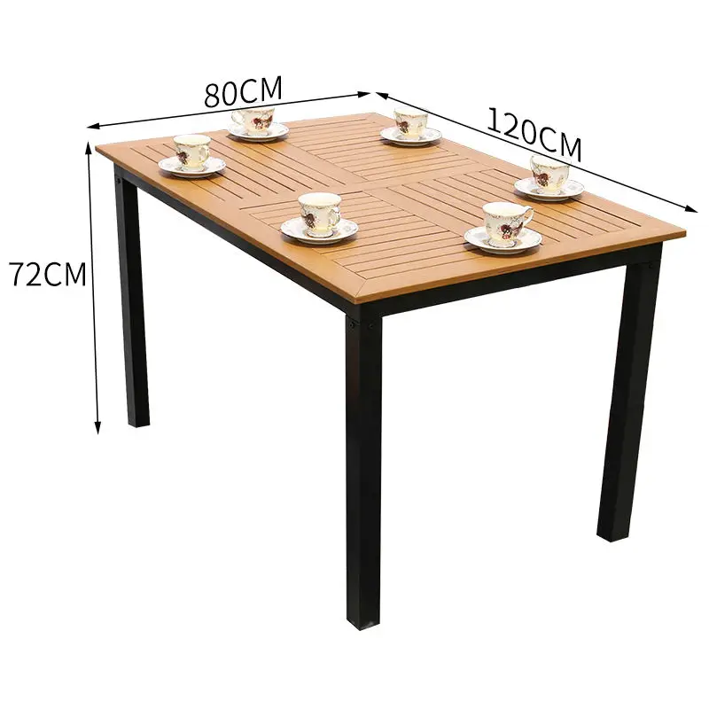 Furniture Table and Chair Set Leisure Plastic Wood Table and Chair Balcony Terrace Wooden Outdoor Open-air Catering Leisure