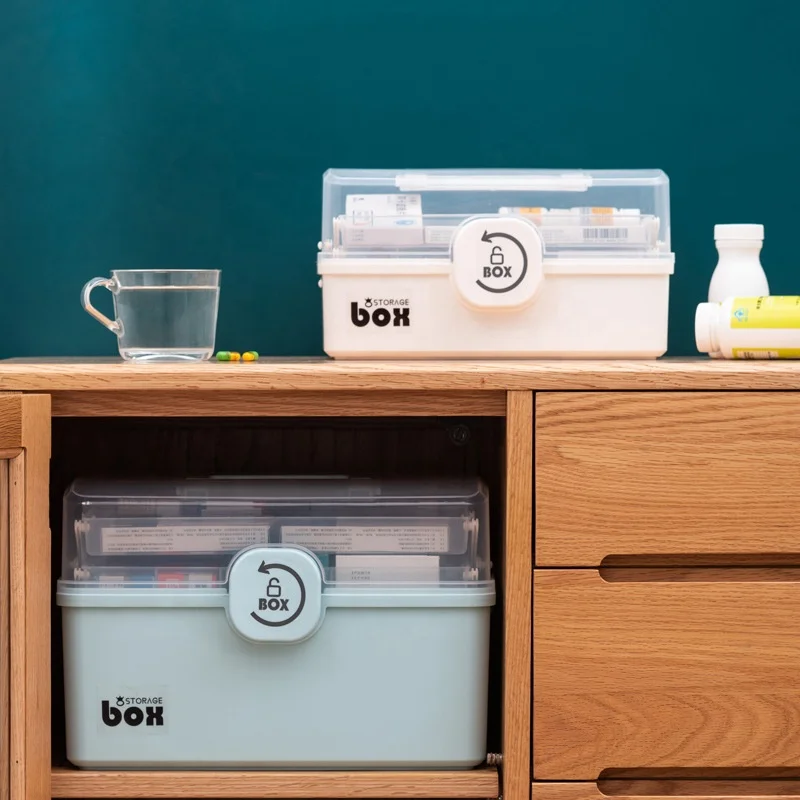 MultiFunctional Large Capacity Pill Case Plastic First Aid Kit Container Family Emergency Medicine Storage Organizer With Handle