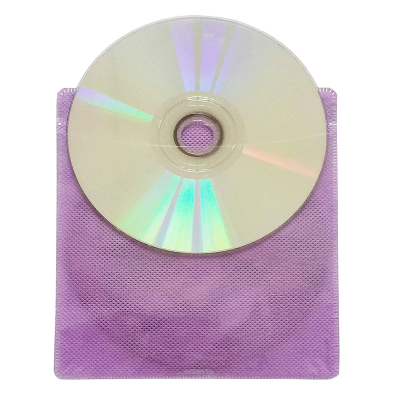 Custom Color Logo Design Premium Thick Non-Woven Material Double-Sided Refill Plastic Holder Sleeve Sleeves For CD DVD
