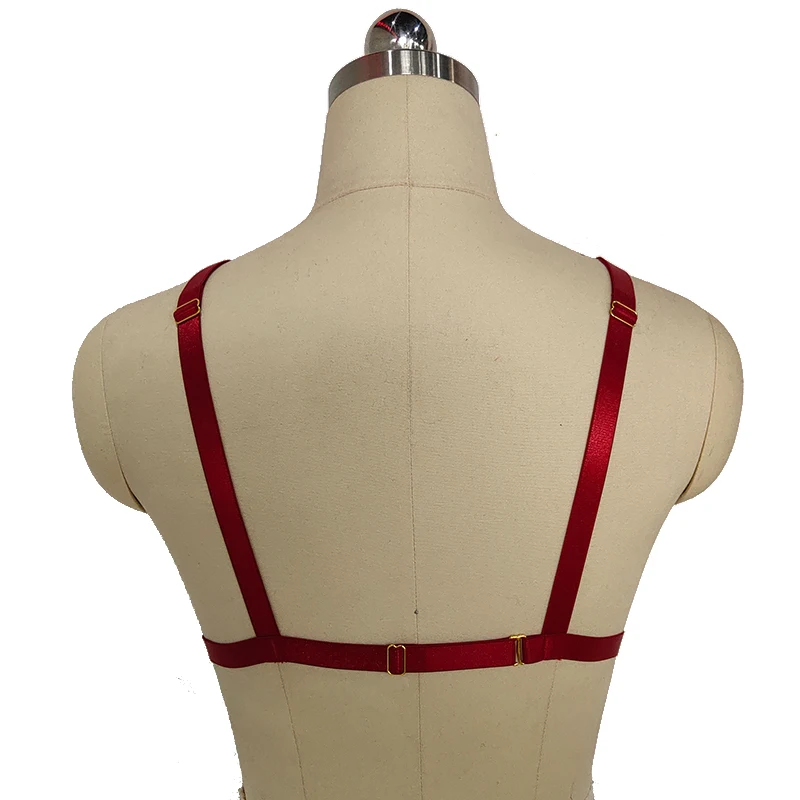 Стильное эластичное сексуальное черное нижнее белье, бандаж, нижнее белье, Красная Женская клетка без чашек O0750