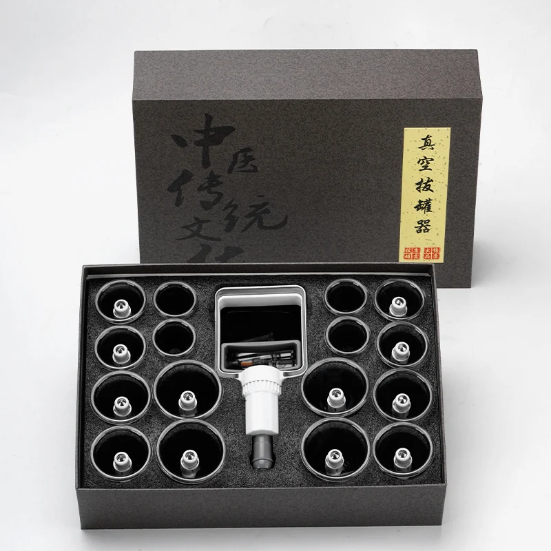 Cupping Therapy Set with Suction Pump 18 Cups Hijama Cupping Set Professional Chinese Cupping Therapy Set for Body Cellulite