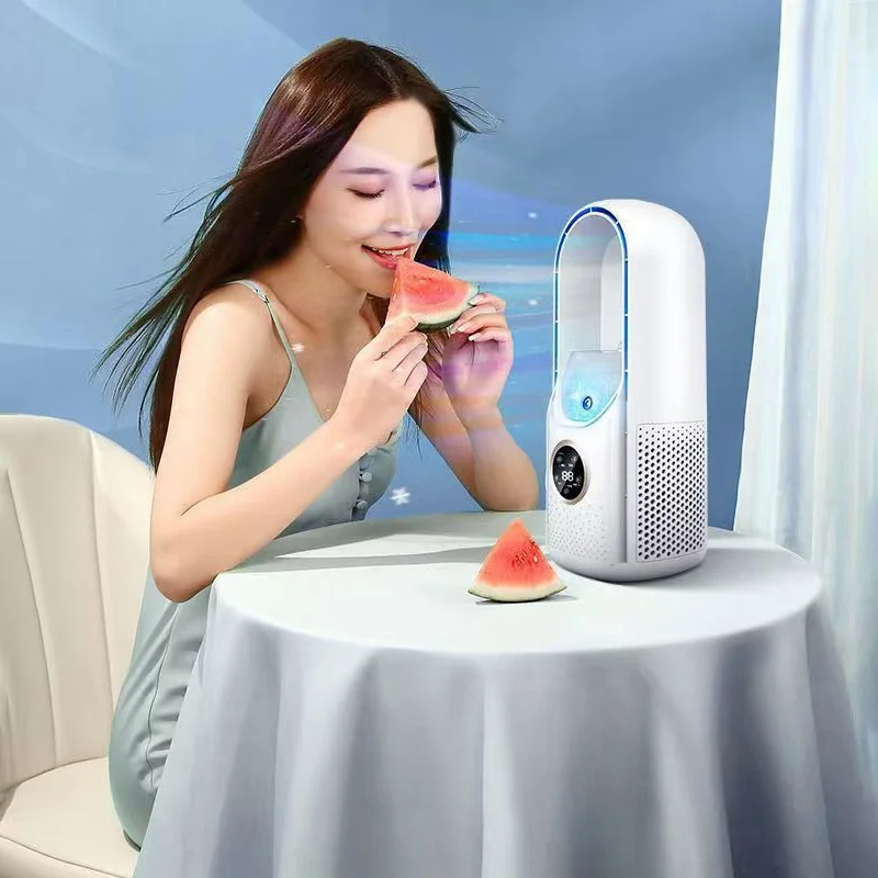 USB Bladeless Electric Fan Household Desktop Silent Cooling spray Portable Air Cooler Bladeless Fan