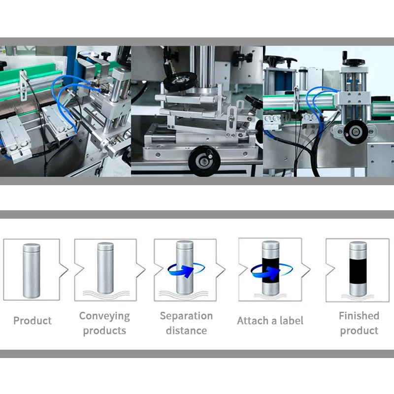 Full Auto Round Bottle Front and Back Double Sided Two Stickers Labeling Machine