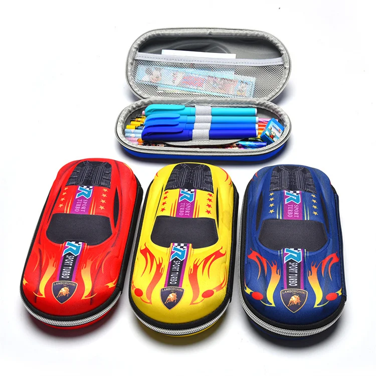Kawaii pencil case kids boys Racing car COOL Large Capacity wear-resistant waterproof luxury eva pen case stationery supplies