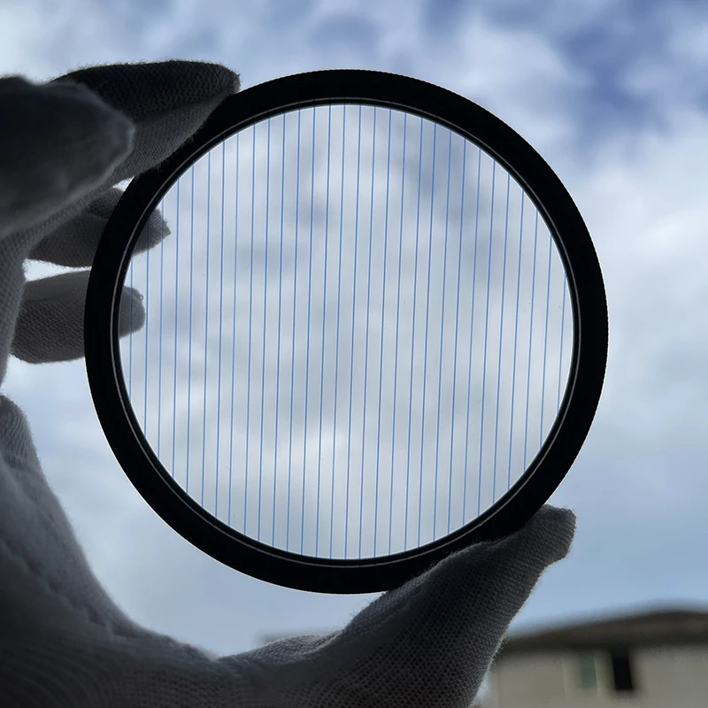 Custom high definition optical glass 77mm stripe blue camera lens filter camera filter