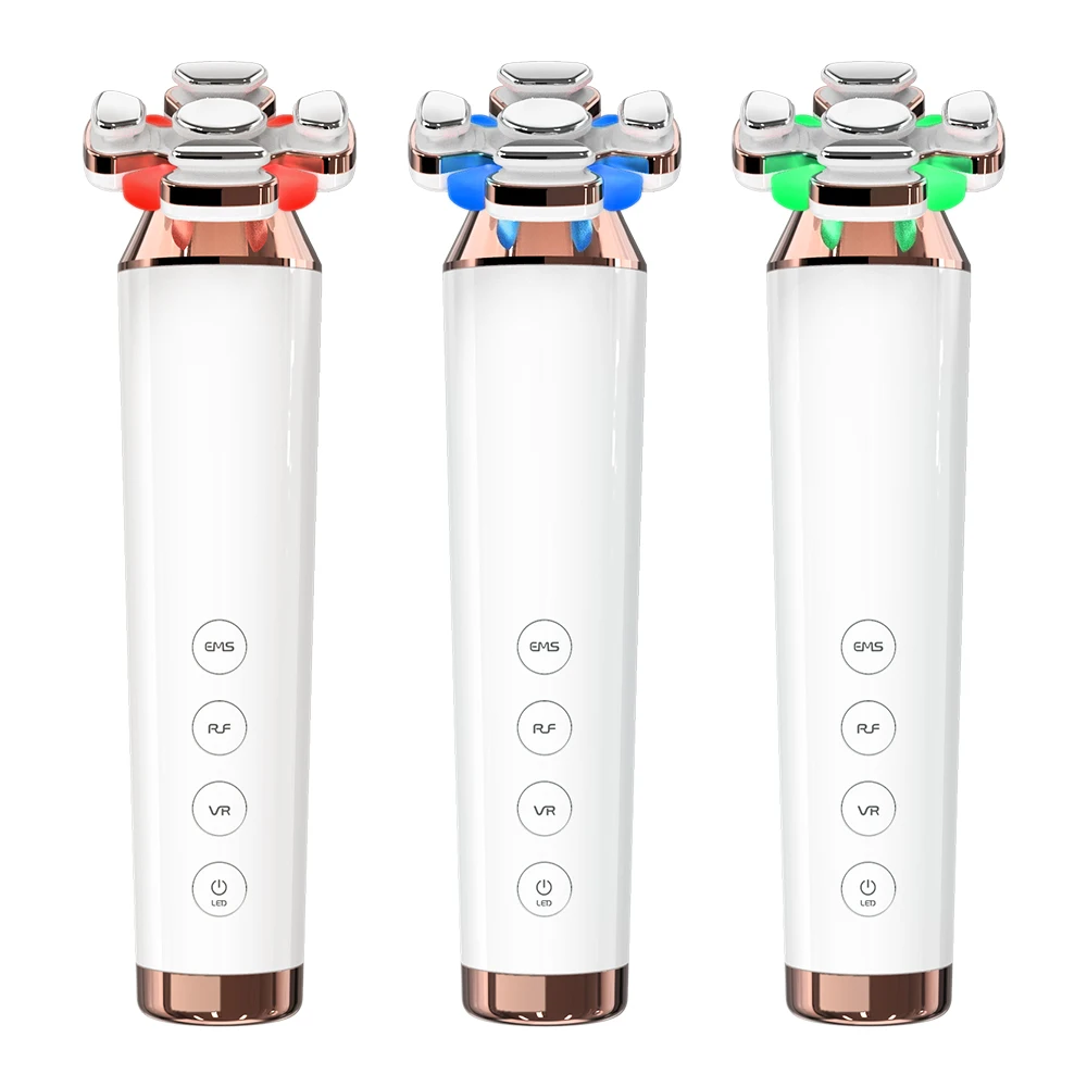 Beauty Skin EMS Toning Facial Lifting Red Light Therapy Light Whitening Vibrator Face Massager Facial Anti Winkle Device