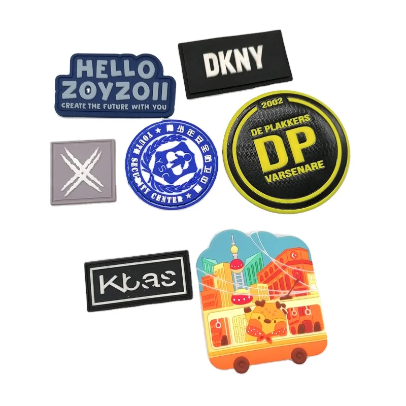 Заводские высококачественные пользовательские тисненые 3D ПВХ резиновые этикетки, резиновые логотипы, пользовательские этикетки для одежды, этикетки для шеи