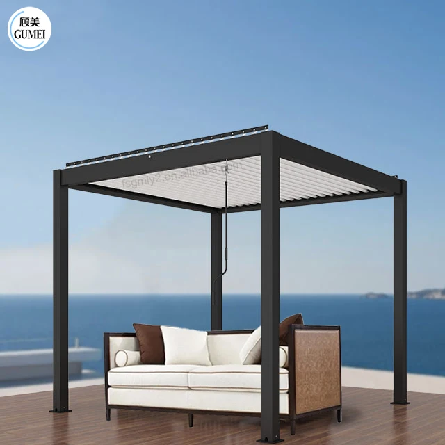 Customized Waterproof Louvre Roof Bioclimatic Awning Louver Gazebo Outdoor Pergola Aluminum Pergola