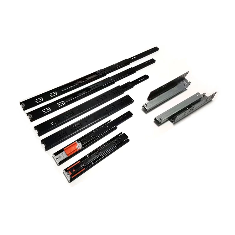 Furniture Fittings Drawer Slide Type Soft Closing Three Fold Undermounted Slide With Plastic Handle