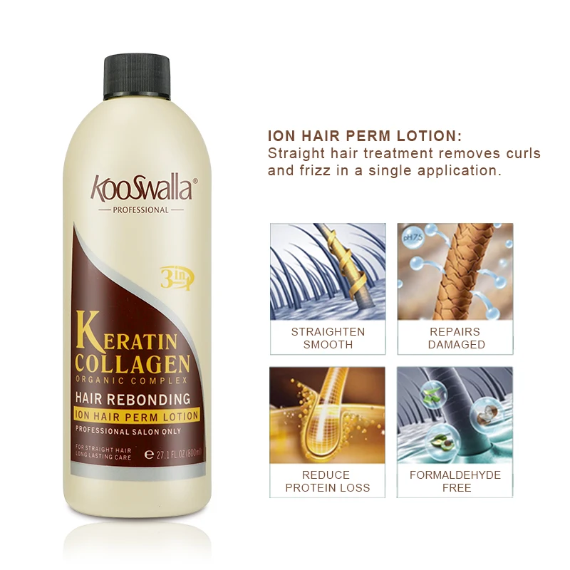 KooSwalla Australian Hair Straightening Perming Cream Brands Best Permanent Keratin Collagen 3  in 1Hair Rebonding Treatment