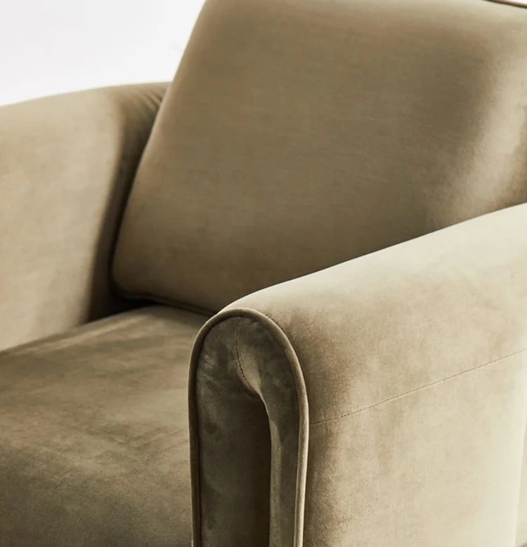 Light Luxury Velvet Leisure Chair New Design Relax Living Room Chair Soft Backrest Lounge Chair