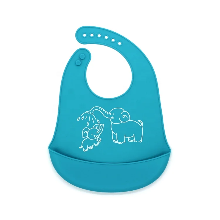 Cute Cartoon baby bids animal food grade silicon Waterproof Custom Silicone Baby Feeding Bibs