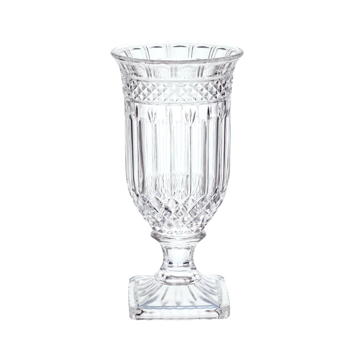 Unique Style morden luxury tall wine glass vase wedding centerpiece clear