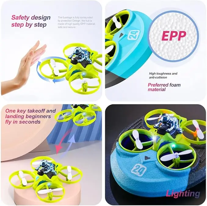 3 in 1 Sea Land Air Flight Remote Control Car Boat RC Quadcopter Drone Aircraft Hovercraft Toy RC Helicopter