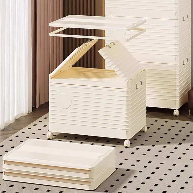 Wannuo Large plastic clothing storage box Folding cube storage boxes Lid plastic storage box for clothes and bedding