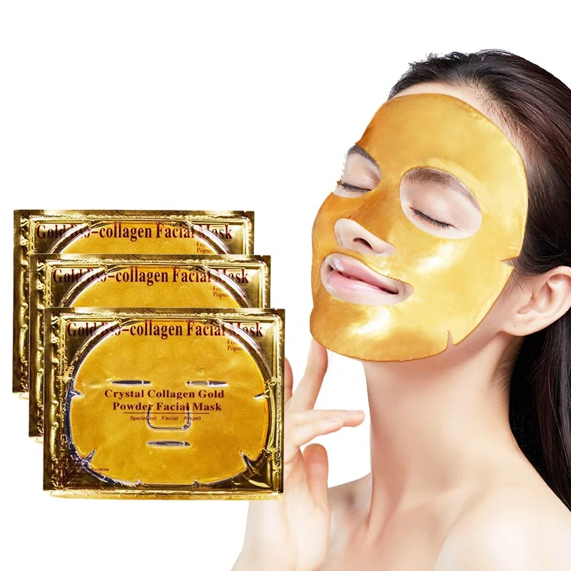 24K Golden Face care sheet Whitening Firming Exfoliante Anti-aging Nourishing Organic Moisturizing Collagen Gel Facial Mask