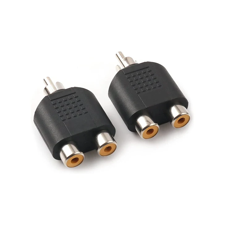 BMG 1 male to 2 female RCA audio splitter 2 audio  adapter