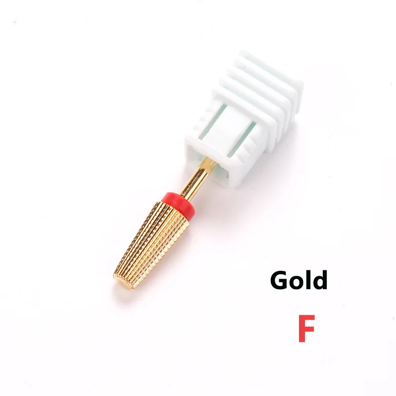 Stainless Steel Manicure Gold Tungsten Alloy Carbide Nail Drill Bit Foot Cuticle Clean  Burr Electric Nail Bits