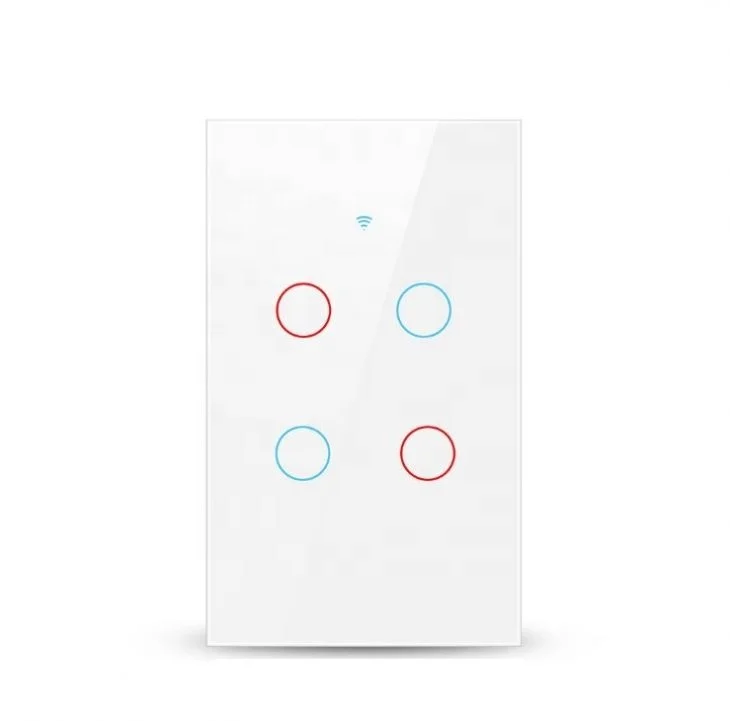 1/2/3/4 gang Tuya Alexa Smart Switch US Works Google Home Voice Control WiFi Smart Home Touch Switches Neutral/ No neutral