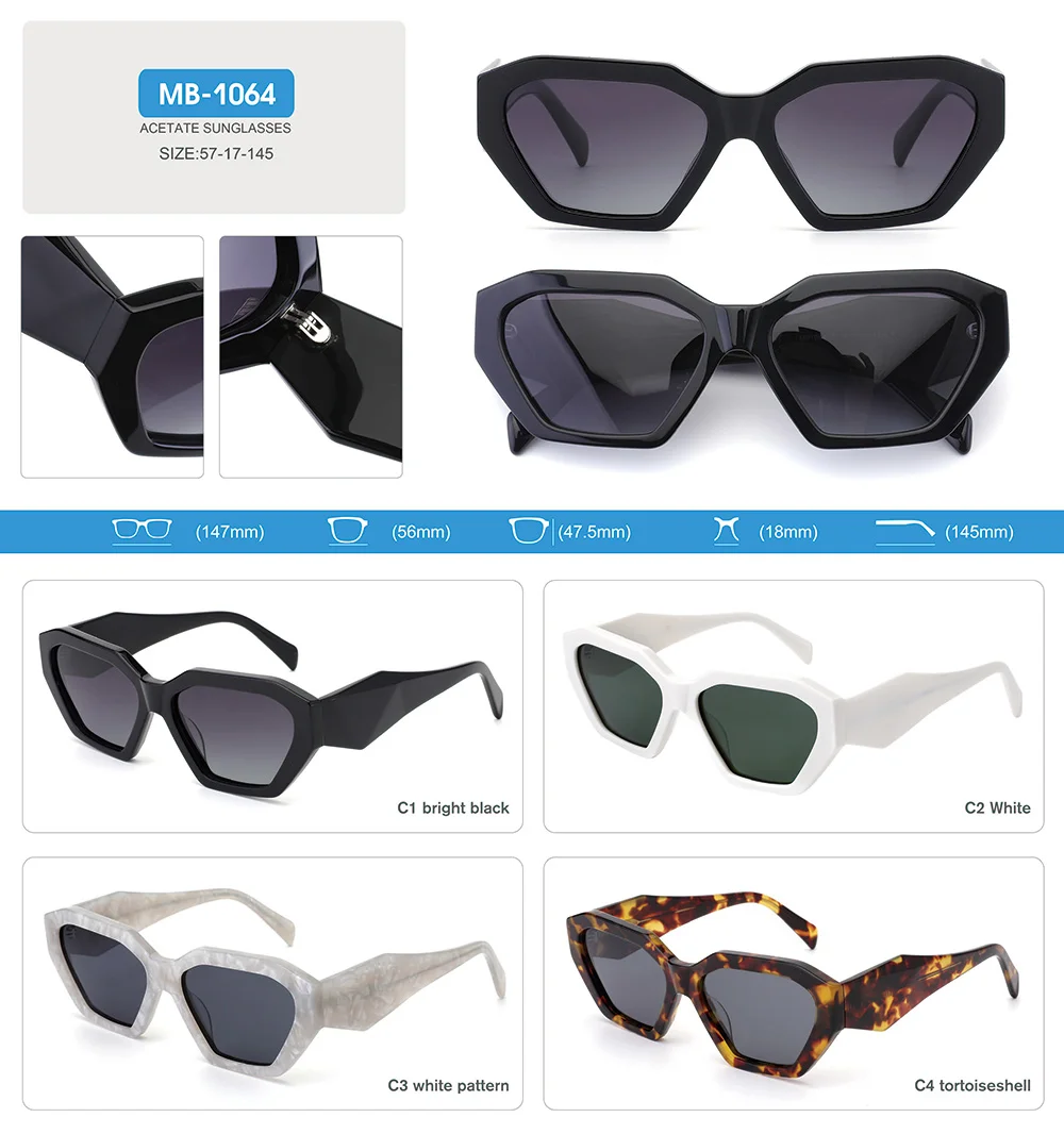 VIFF MB1064 OEM ODM Shades Eyewear Gafas De Sol Factory Manufacturer Handmade Luxury Style Polarized Marble Acetate Sunglasses