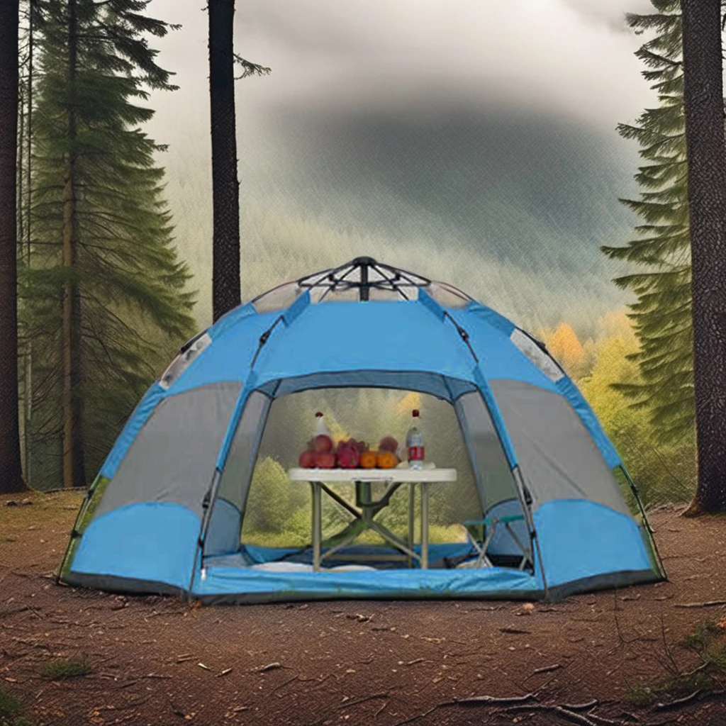 Single-Layer Automatic Pop-up Tent for 2-4 Persons Waterproof Aluminum Camping Tent for Family Travel Hiking Economically Priced