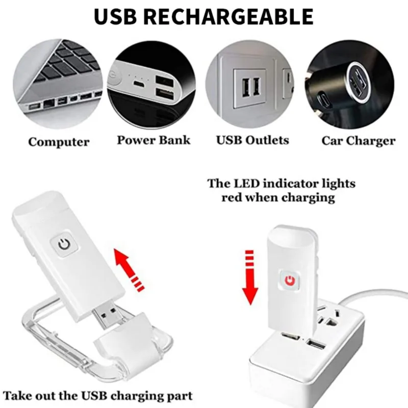 Мини-лампа для защиты глаз USB перезаряжаемая Ночная книга лампа чтения с